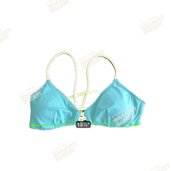 VICTORIA’S SECRET Vibrant Turquoise and Yellow Strappy Bikini Top Sz M - Picture 7 of 10